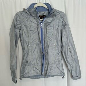 Women's Ariat Riding Jacket XS Equestrian Hooded Plaid Lightweight Blue